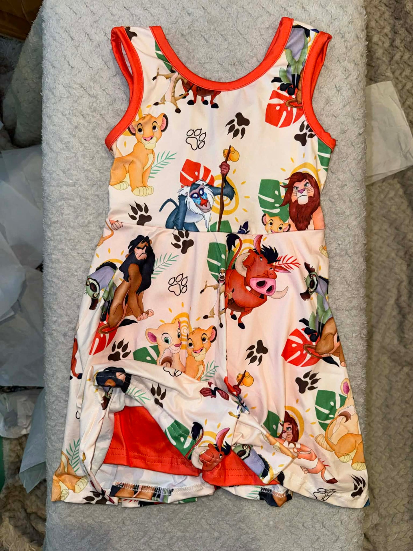 PREORDER- Girls Spring and Summer Cartoon Print Skort Dress